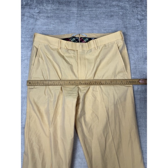 Brooks Brothers Pants Mens 36x32 Peach Dress Stretch Wool Pleated Classic Preppy - Picture 10 of 14